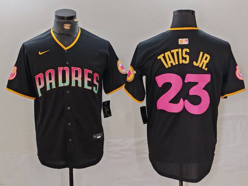 Men San Diego Padres 23 Tatis jr Black Jointly 2024 Nike MLB Jersey style 3